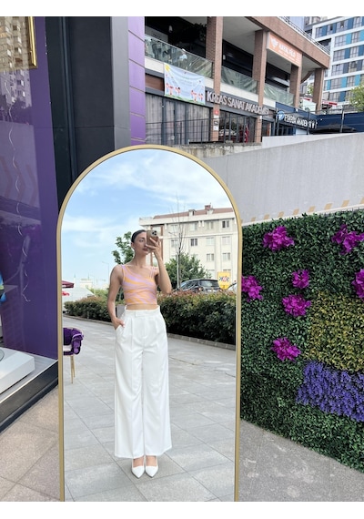 Lavessa Çift Askı Detaylı Sandy Crop-lila Renk-172