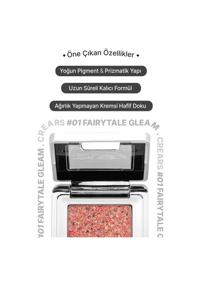 Mücevher Parlaklığında Yoğun Pigmentli Tekli Far Glitter Bomb Eyeshadow 01 Fairytale Gleam Diğer