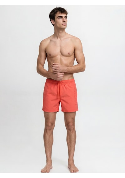 Jack & Jones Erkek Logo Detayli Normal Kalip - Maui - 12291391 Hot Coral
