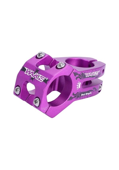 Wake Desenli Mor Bisiklet Kısa Gidon Boğazı 40mm Bisiklet Yedek Parça Aksesuarı Best Bicyle Mor