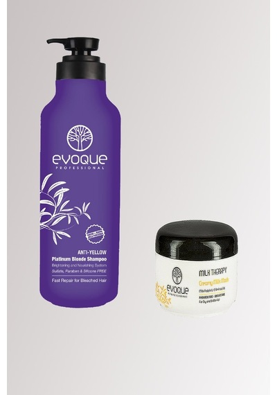 Evoque Yellow Silver Şampuan 1 L + Milk Therapy Saç Maskesi 500 ML