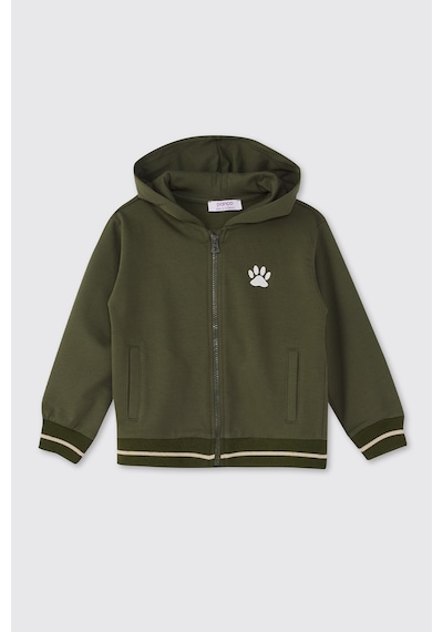 Panço Erkek Çocuk Fermuarlı Sweatshirt Lacivert Haki