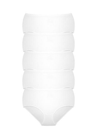 Alya Underwear Kadın Büyük Beden Külot Battal Full Brief, Yüksek Bel 5xl, 6xl, 7xl 5 Farklı Renk 1 Pakette Beyaz