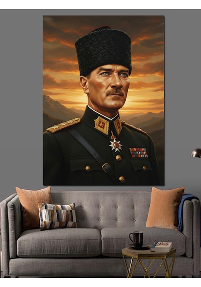 Mareşal Mustafa Kemal Atatürk Portresi Dekoratif Kanvas - Mdf Ahşap Tablo