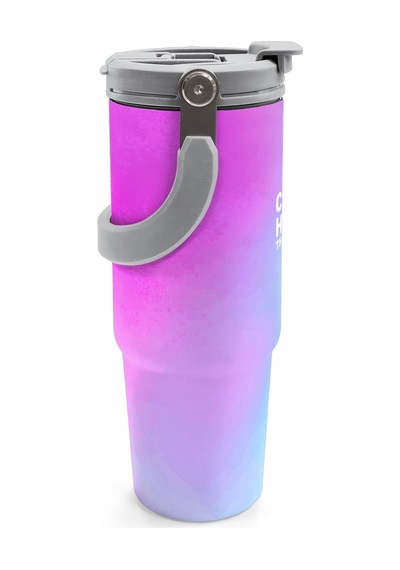 Coral High Çok Renkli Desenli Pipetli Ve Direkt İçim Çelik Termos 900 Ml 38737 Mavi