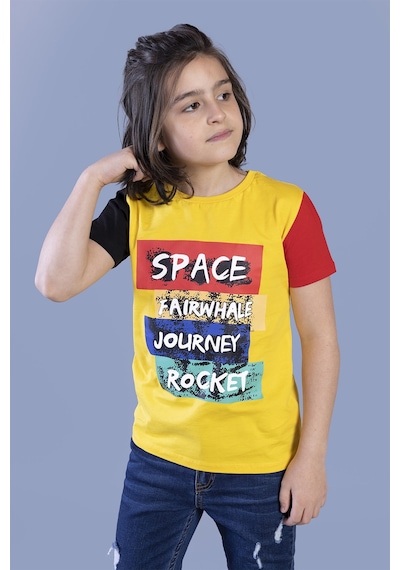 Toontoy Kids Toontoy Erkek Çocuk Baskılı Bisiklet Yaka Kısa Kollu Tişört - Renk Bloklu Sarı Toontoy Kids Toontoy Erkek Çocuk Baskılı Bisiklet Yaka Kısa Kollu Tişört - Renk Bloklu Sarı