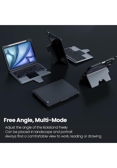 Apple iPad Uyumlu Air 11" M2, 2024 Kılıf Çıkarılabilir Klavye, Apple iPad Uyumlu Pro 11 1./2./3. Nesil Ve Air 5./4. Nesil Sağlam Klavye Kılıfı, 7 Renkli Arkadan Aydınlatmalı, İzleme Dörtgeni, Portre/manzara Modları Apple iPad Uyumlu Air 11" M2, 2024 Kılıf Çıkarılabilir Klavye, Apple iPad Uyumlu Pro 11 1./2./3. Nesil Ve Air 5./4. Nesil Sağlam Klavye Kılıfı, 7 Renkli Arkadan Aydınlatmalı, İzleme Dörtgeni, Portre/manzara Modları