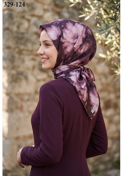 Moonscarfs Moonscarf Soft Pamuk Eşarp Koyu Mürdüm 329-124 Çok Renkli