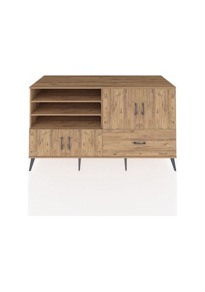 Kronos Konsol 5 Raflı Tek Çekmeceli 4 Kapaklı 176x59x99 Çam-çam Çam-çam