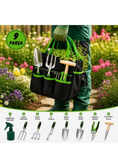 Ebax 9 Lu Cantalı Bahce Setı