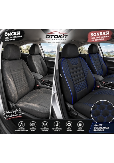 Kia Ceed Hb 2010 High Qualıty Koruyucu Mavi Nano Oto Koltuk Kılıfı