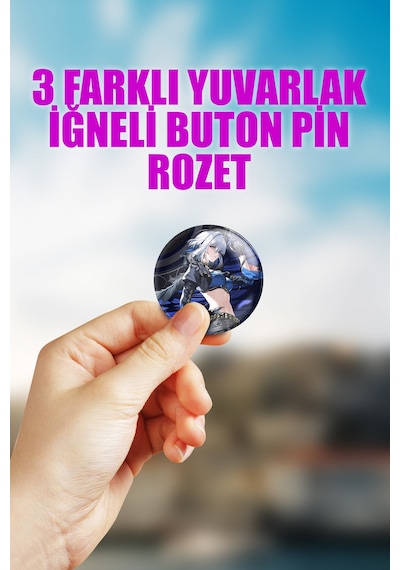 Galbrena Wuthering Waves Gacha Çanta Süsü Rozet İğneli Buton Rozet Seti 3 Adet Üçlü