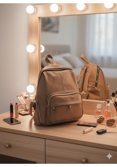 Newish Polo Donna Model Sırt Çantası-yıkama Suni Deri Sütlü Kahverengi
