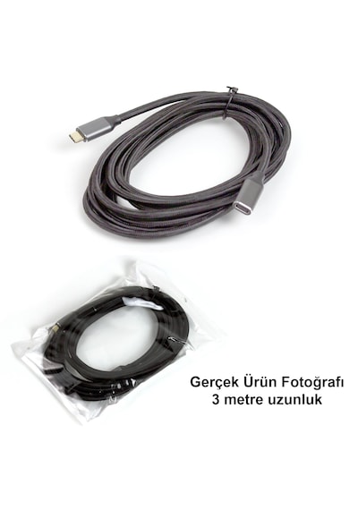 Ga86 Type-c Uzatma Kablosu Asla Kopmaz Örgü Kablo Mac-book İ-pad Air 4 Telefon Bilgisayar Alüminyum Kasa 3 M