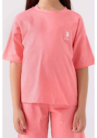 U.S. Polo Assn. U.s. Polo Assn Kız Çocuk Pembe Bermuda Takım Pembe