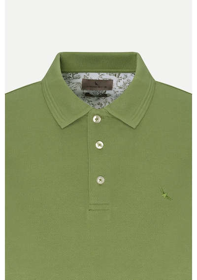 AC&Co / Altınyıldız Classics Erkek Slim Fit Dar Kesim Polo Yaka %100 Pamuk Kısa Kollu Tişört Yeşil