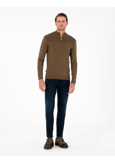 Pierre Cardin Erkek Koyu Haki Kazak /triko 50300532-vr111 Koyu Haki