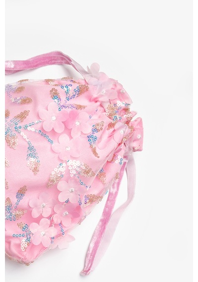 Le Mabelle Pembe Çiçek Ve Pul Detaylı Kız Çocuk Çanta Pembe