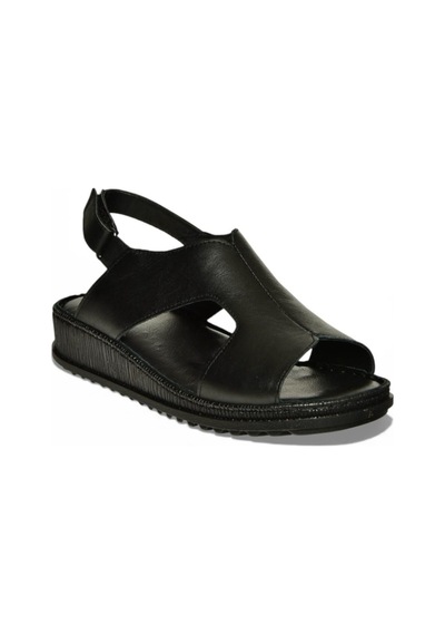 Fox Shoes Y555040903 Siyah Hakiki Deri Comfort Ortopedik Taban Kadın Sandalet Siyah