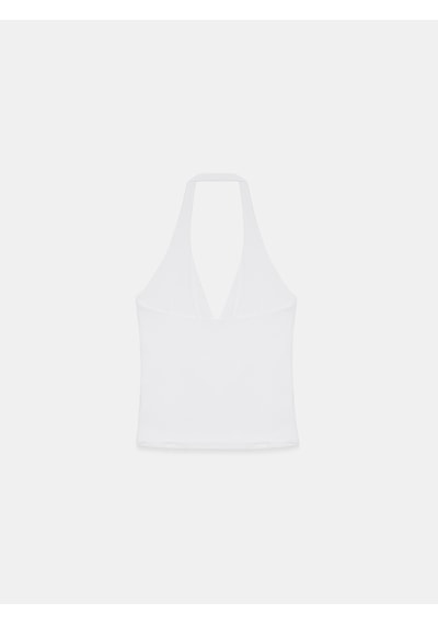 Dilvin 21268 Halter Top-beyaz