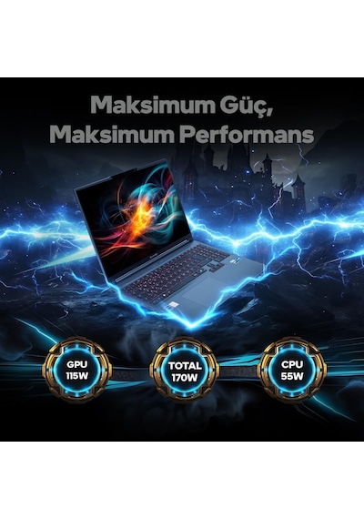 Game Garaj Slayer X7T-5070 C4 i7-14650HX 64 GB 2 TB SSD RTX5070 16" Free Dos Dizüstü Bilgisayar