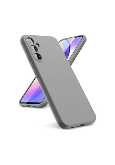 Samsung Galaxy A37 Uyumlu Silikon Kılıf - Pastel Renk Tonu Kamera Korumalı Esnek Kapak - Gri