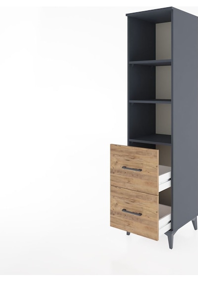 Hyperion Dolap 3 Raflı 2 Çekmeceli 44x44x182 Antrasit-çam Antrasit