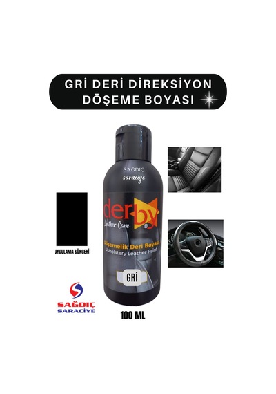 Derby Gri Deri Oto Koltuk Direksiyon Döşeme Boyası