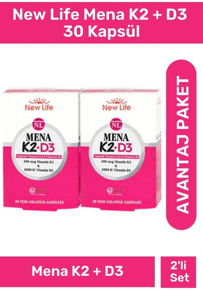 Mena K2 D3 30 Kapsül 2'li Paket