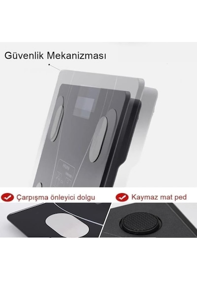 Torima Xk-26c Siyah Dijital Baskül Yağ Kas Su Vücut Kitle İndeksi Kilo Ölçer Bluetooth Tartı