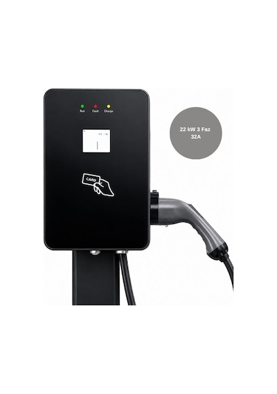 Bluesky Cdz-c 22kw Tip 2 Ac Elektrikli Araç Şarj İstasyonu 3 Fazlı, Su Geçirmez Duvar Tipi