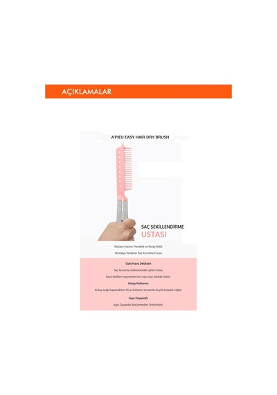 Saçlara Kolay Şekil Veren Saç Kurutma Fırçası Apıeu Easy Hair Dry Brush Crchmgo