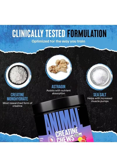 Animal Creatine Chews 120 Chewable Tablets - Fruit Punch Aromalı