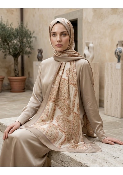 Moda Nuda Iconic Lema Şal Bej Zarif Ve Modern