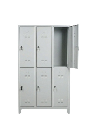 6 Gözlü Ekonomik Soyunma Dolabı 97x37x198 Gri