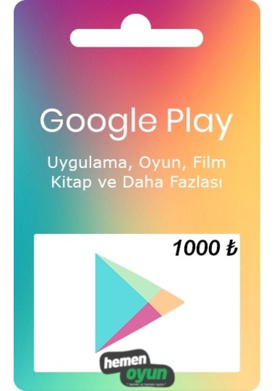 Hemenoyun Google Play 1000 Tl Hediye Kartı Bakiye Kodu