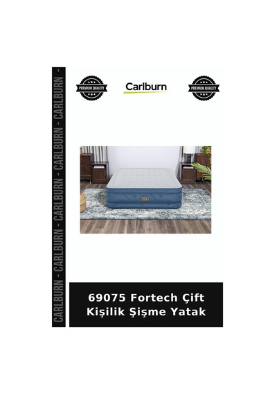 Özel Seri 69075 Fortech Çift Kişilik Şişme Yatak Kullanışlı Uyku Alanı Misafir Yatağı Çok Renkli