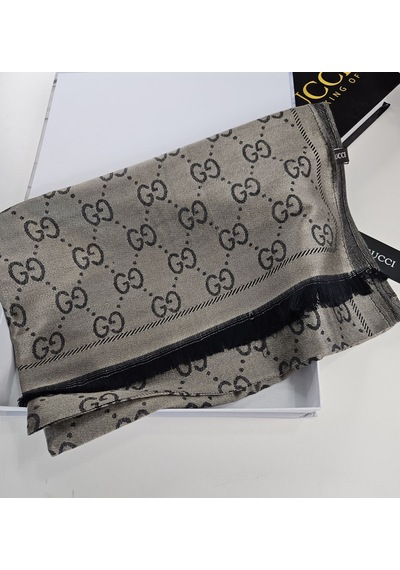 Miorel Scarfs G Desen Çift Taraflı Kaşmir İpek Şal 4 Mevsim Soft Pamuklu Şal Füme
