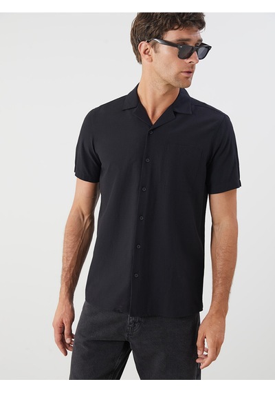 Lcwaıkıkı Classic Siyah Regular Fit Modal Karışımlı Erkek Gömlek