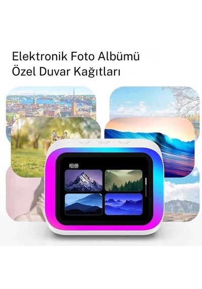 Monozone Çok Fonksiyonlu Akıllı Alarm Saati Bluetooth Hoparlör Hava Durumu Gece Lambası Müzik Çalar Beyaz
