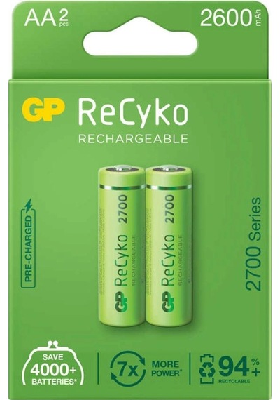 Gp Recyko 2600mah Aa Şarj Edilebilir Kalem Pil 2'li Paket
