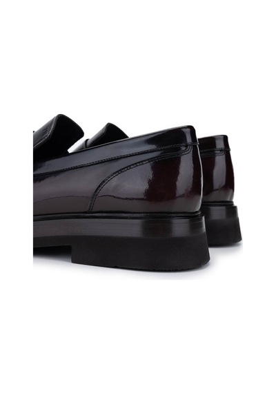 Tamer Tanca Erkek Hakiki Deri Bordo Loafer Ayakkabı 1068 9001 Erk Ayk Sk24-25 Bordo Acma Bordo