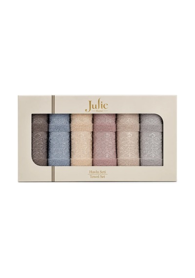 Julie Home 6'lı Havlu Seti Kutulu 30x50 Dora