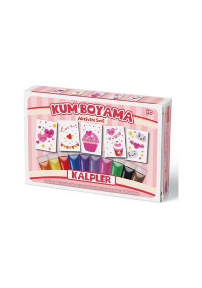 Sevimli Kalpler Kum Boyama Aktivite Seti 5'Li Paket