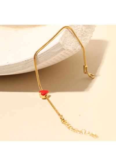 Kırmızı Kalpli Bileklik 718500 Gold