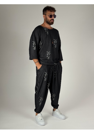 Cocopelli Erkek Chinese Desenli Fakir Kol Oversize T-shirt Coc2566 Çok Renkli