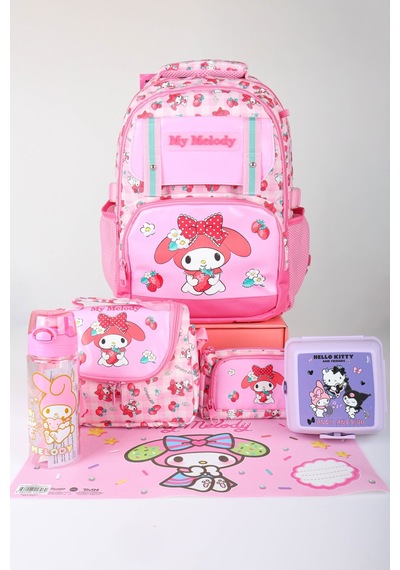 X Dekomus Lisanslı My Melody Sweet Berry Collection Okul,termoslu Beslenme Ve Kalem Çantası,beslenme Kabı,matara Açık Gri