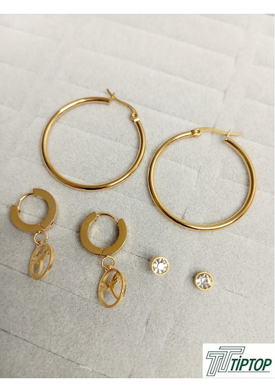 Gold Renk Küpe Seti Gold