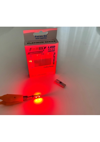 Femex T10 3030 Chip 4smd 250 Lumen Kırmızı Led Ampul