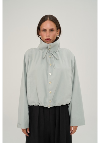 Mai Collection Liora Düğmeli Bomber Buz Mavi Ceket